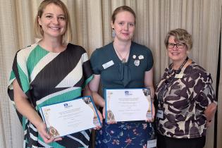 Sophie Netchaef (Powerhouse Museum) and Abbey Turrell and Kathryn Dan (ANU Archives) with the certificates of inscription for the Tooth and Company Collection. Sophie Netchaef (Powerhouse Museum) and Abbey Turrell and Kathryn Dan (ANU Archives) with the certificates of inscription for the Tooth and Company Collection.
